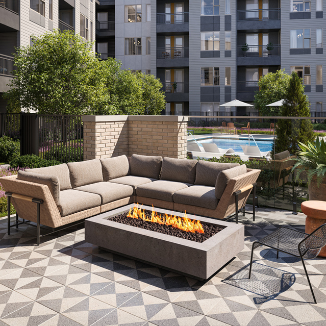 Poolside seating at The Edley in Atlanta GA